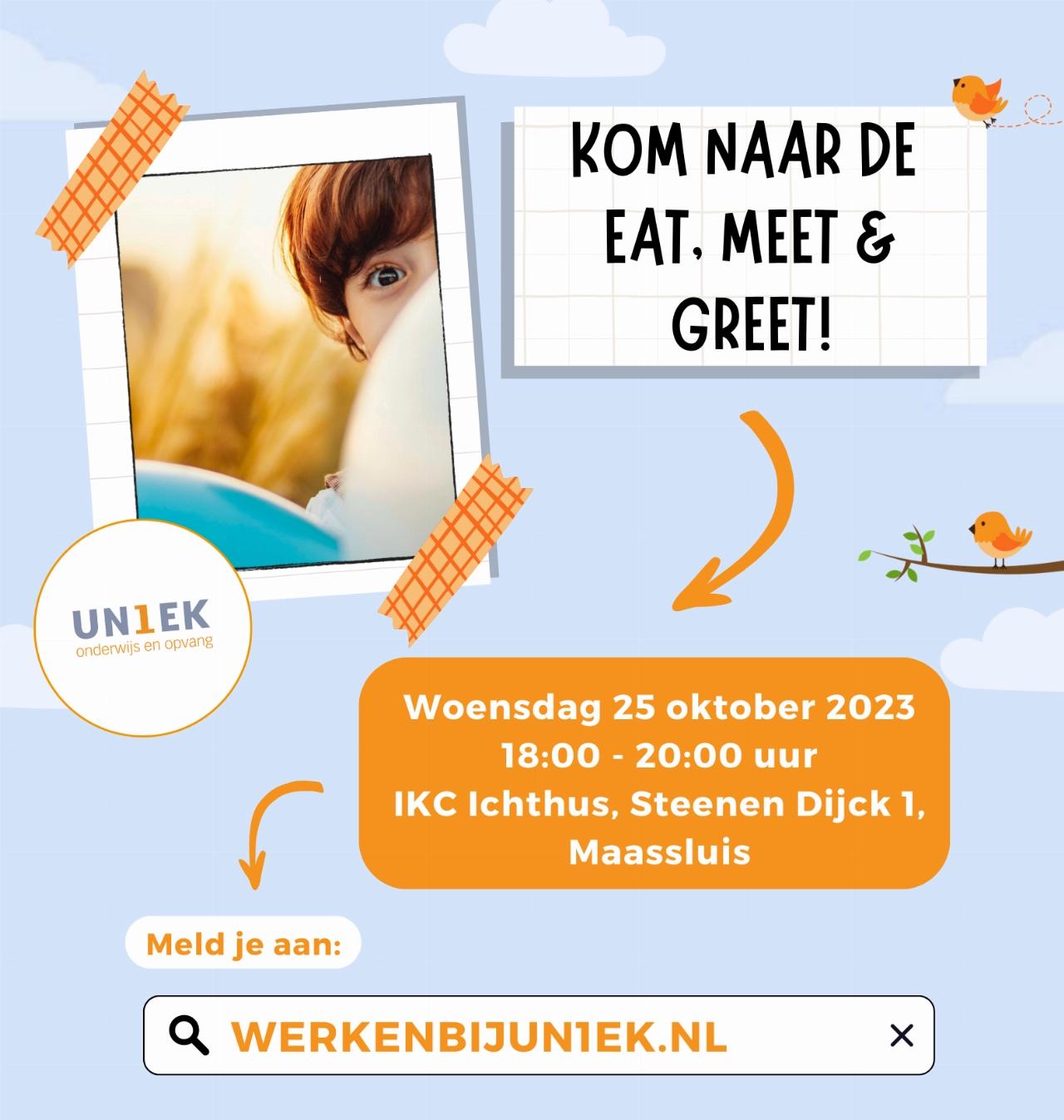 Meld je aan voor onze UN1Eke Eat, meet & greet!